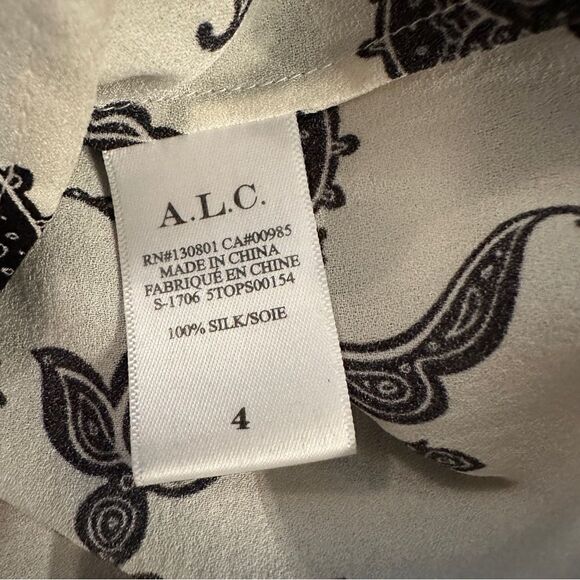 A.L.C. Scott Button-Front Long-Sleeve Silk Blouse - Picture 4 of 7